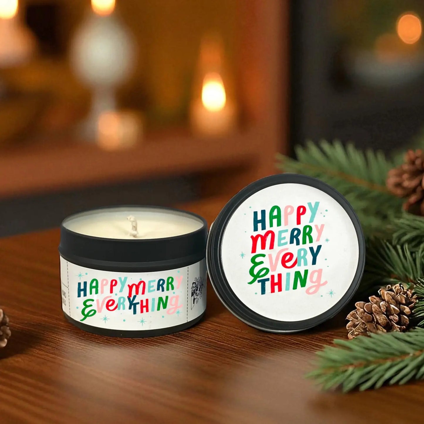 Happy Merry Everything Candle Tin