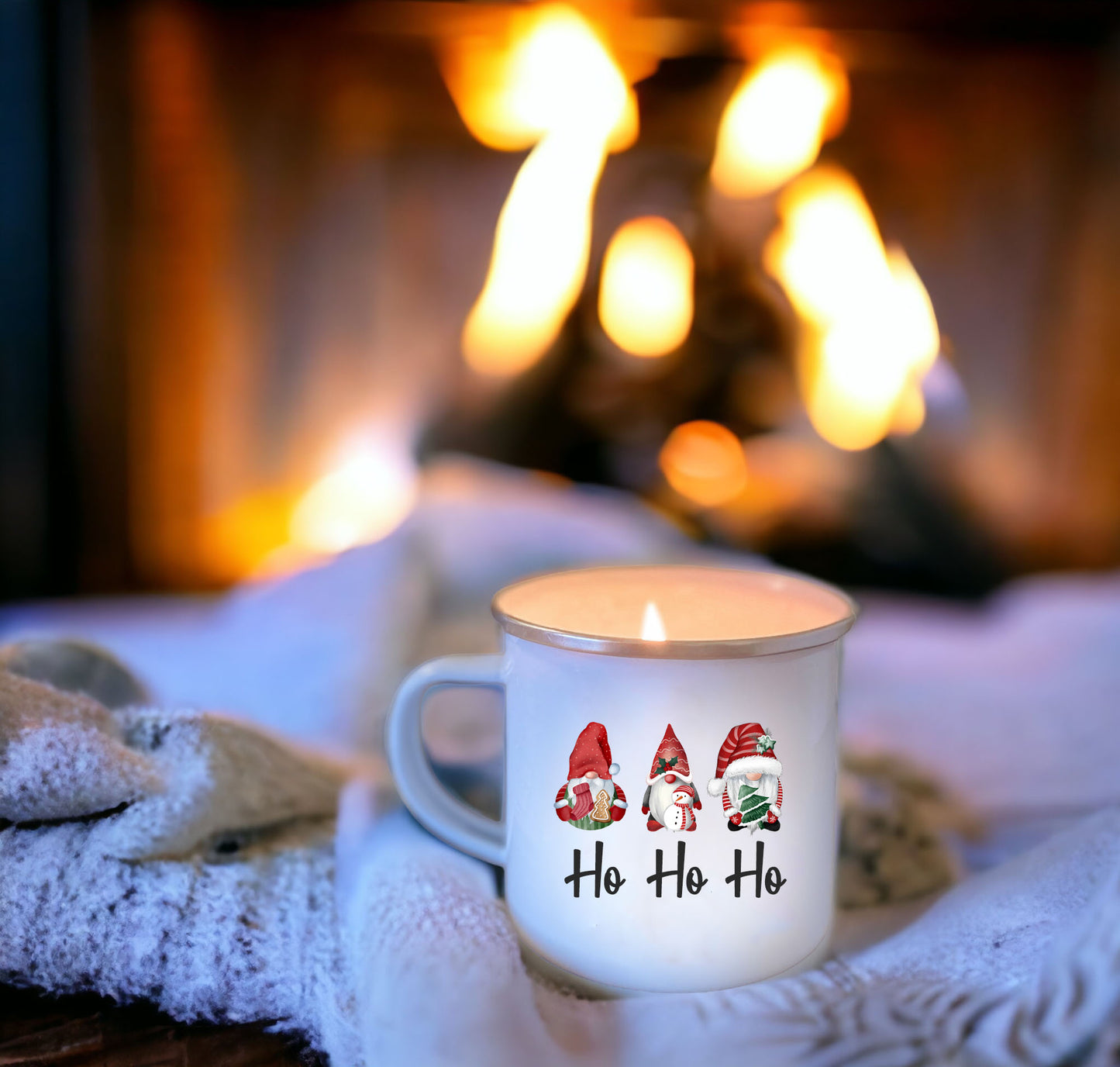 WINTER Wholesale Enamel Mug Candle - CHOICE of DESIGN & SCENT - QTY 3 CANDLES