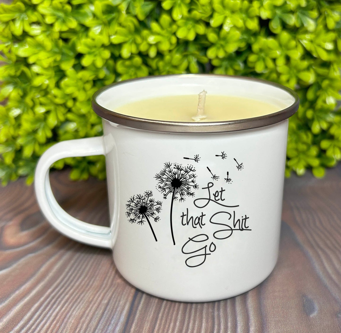 Wholesale Enamel Mug Candle - Let That Shit Go - QTY 3 CANDLES
