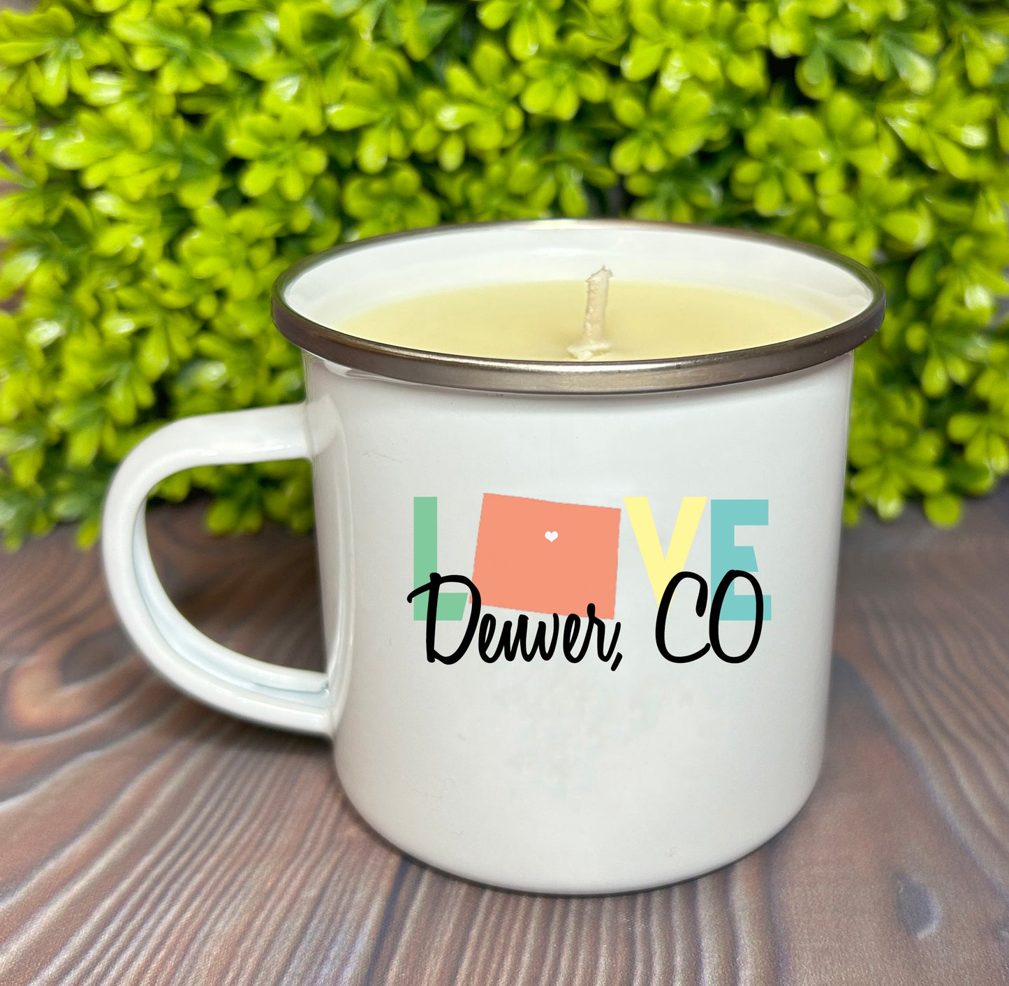 Wholesale Enamel Mug Candle - Colorado Designs - QTY 3 CANDLES
