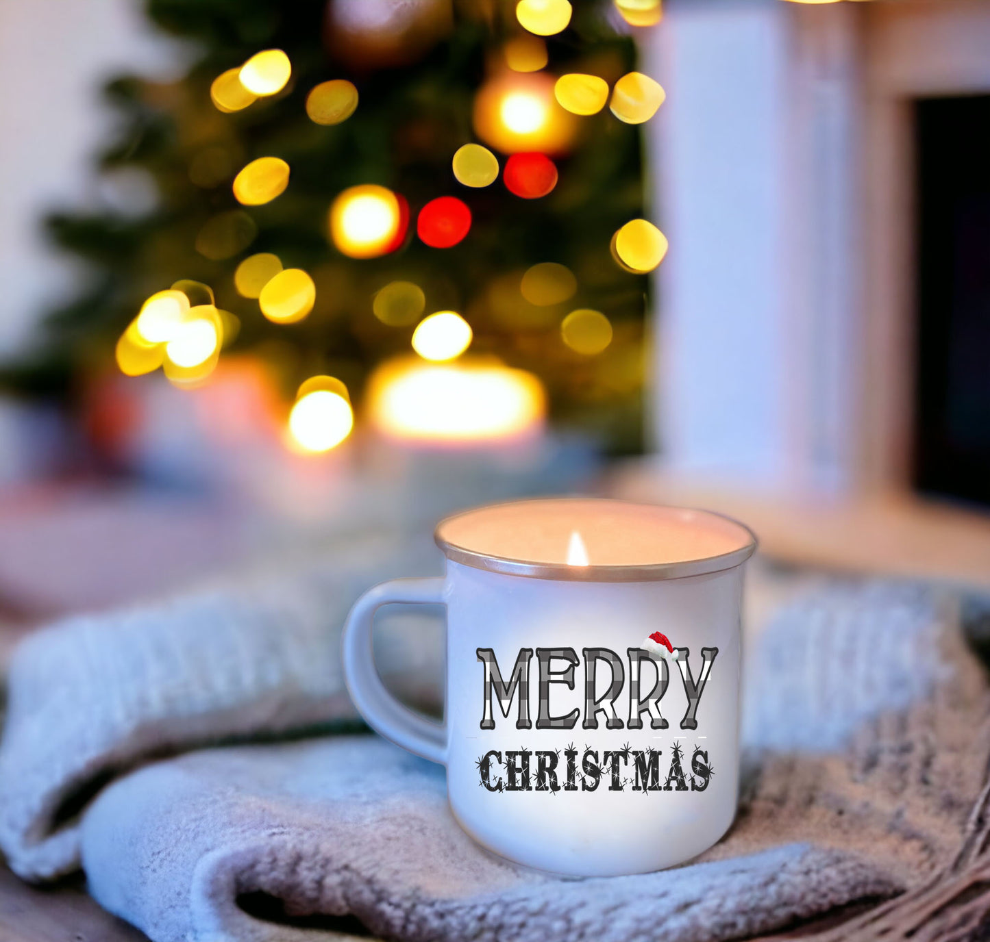 WINTER Wholesale Enamel Mug Candle - CHOICE of DESIGN & SCENT - QTY 3 CANDLES