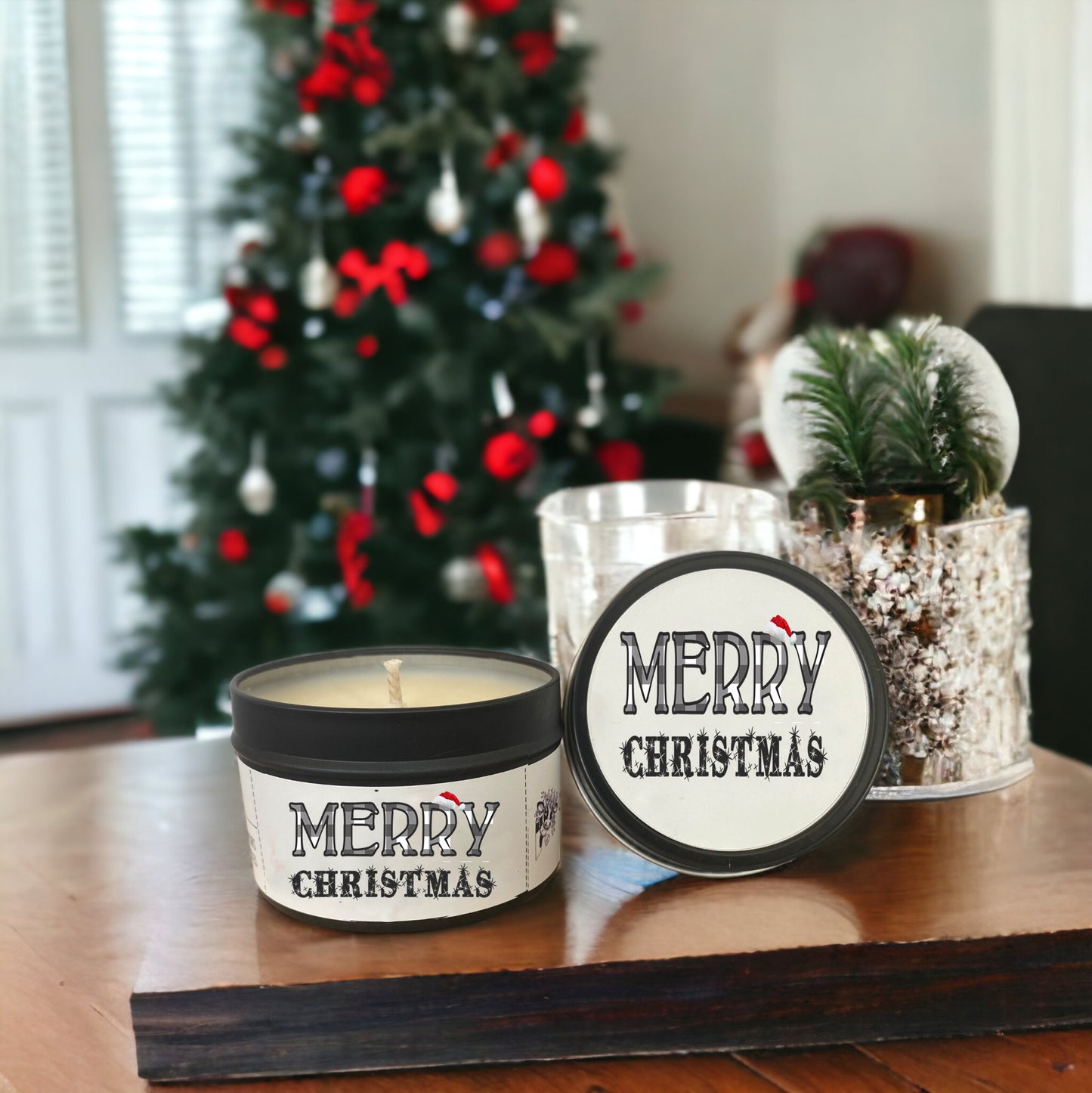Merry Christmas Candle Tin