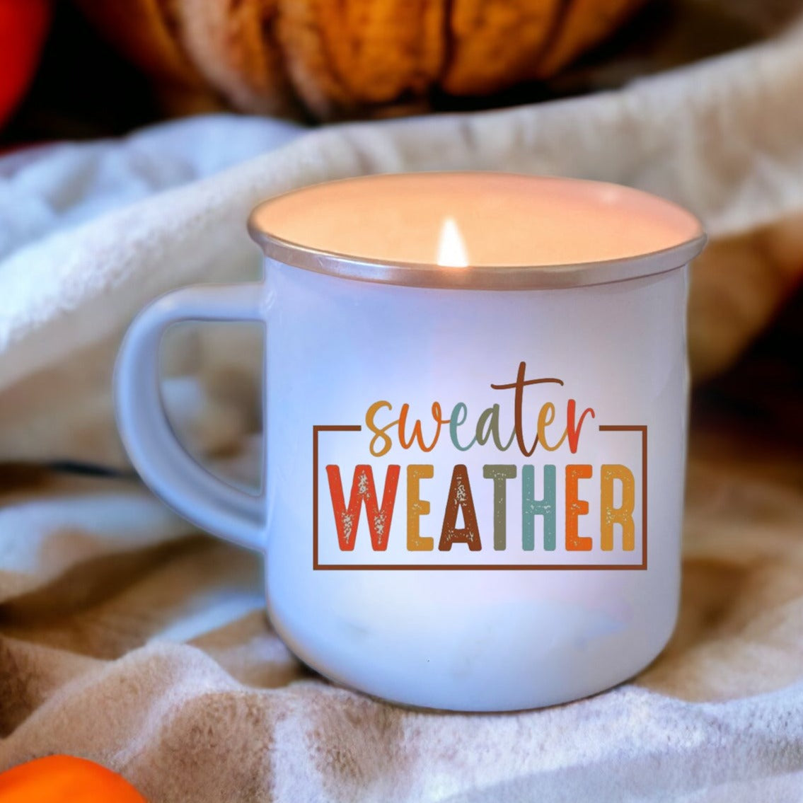 Sweater Weather Enamel Mug Candle