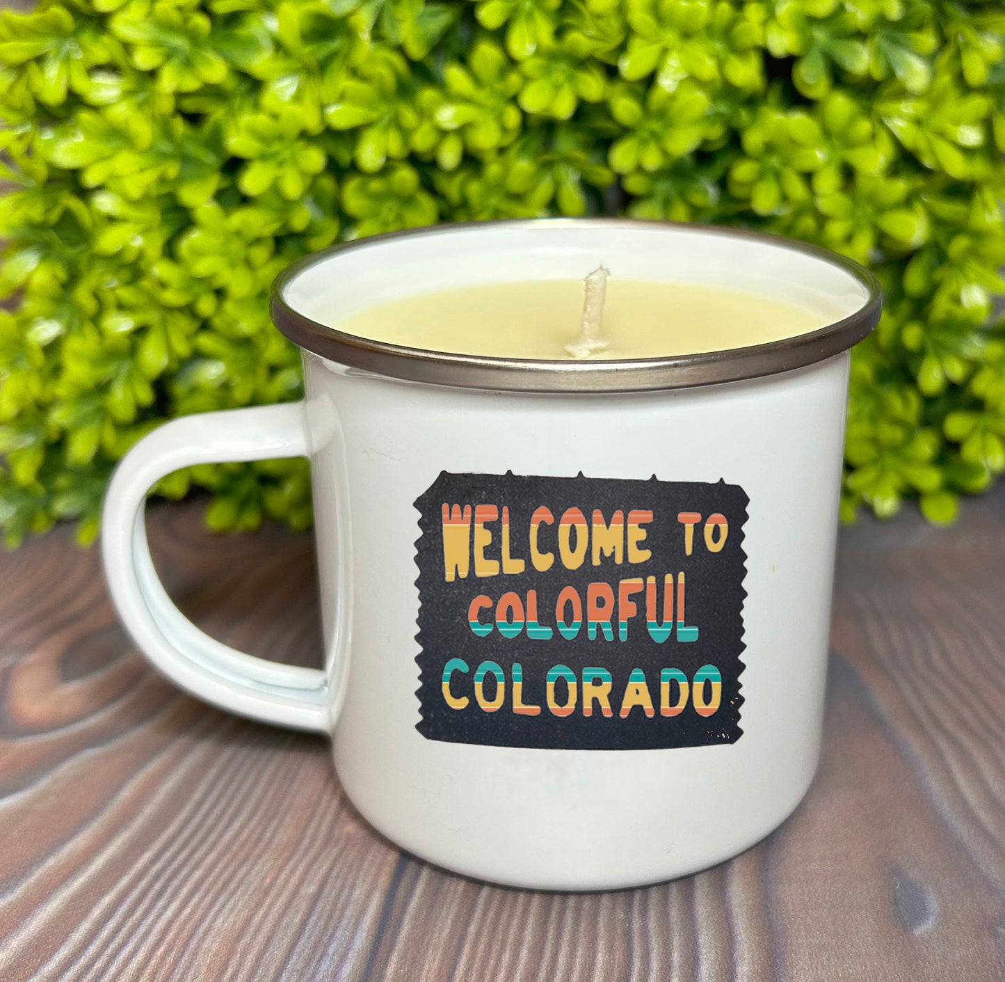 Wholesale Enamel Mug Candle - Colorado Designs - QTY 3 CANDLES