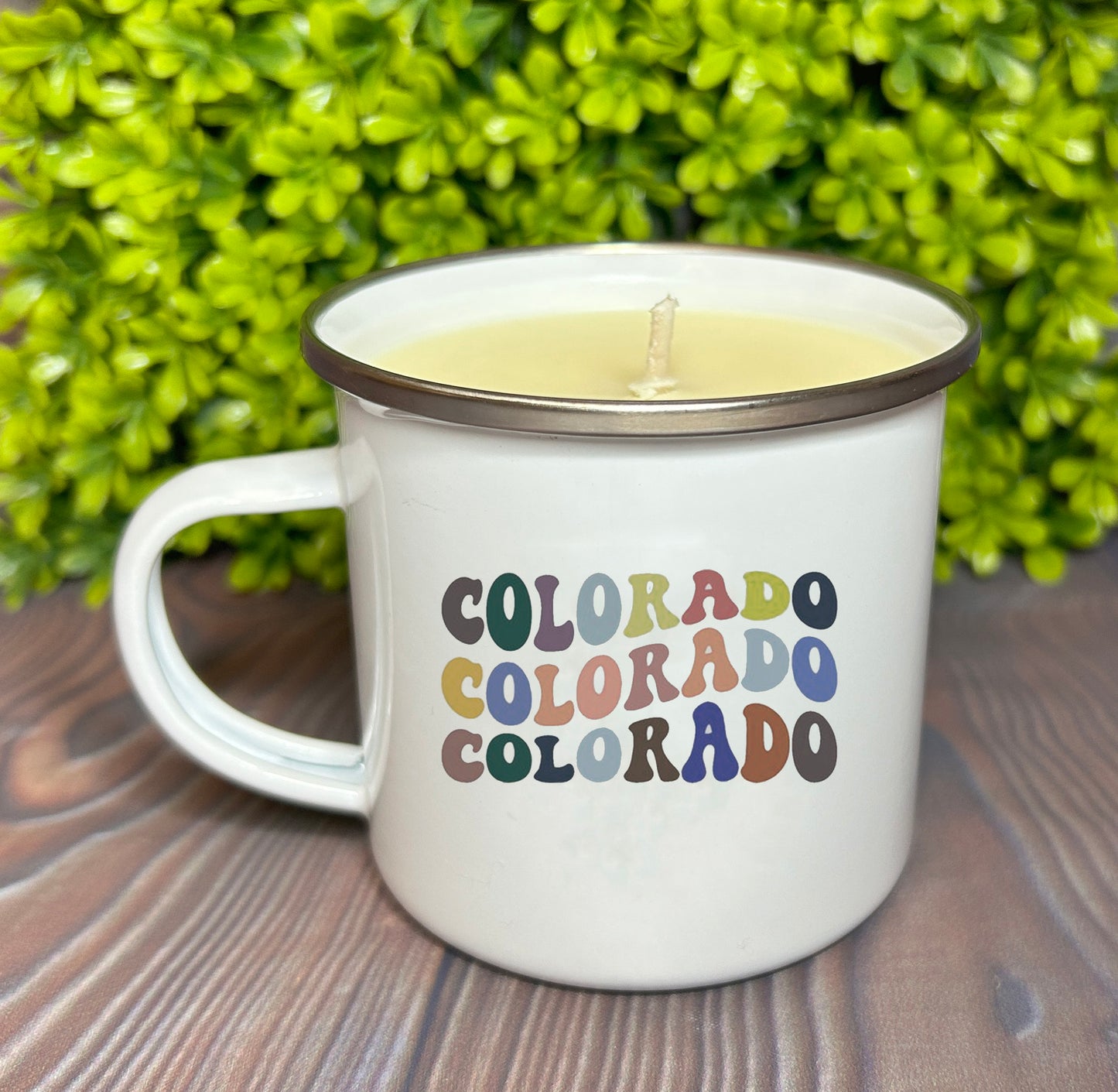 Enamel Mug Candle - Wavy Colorado