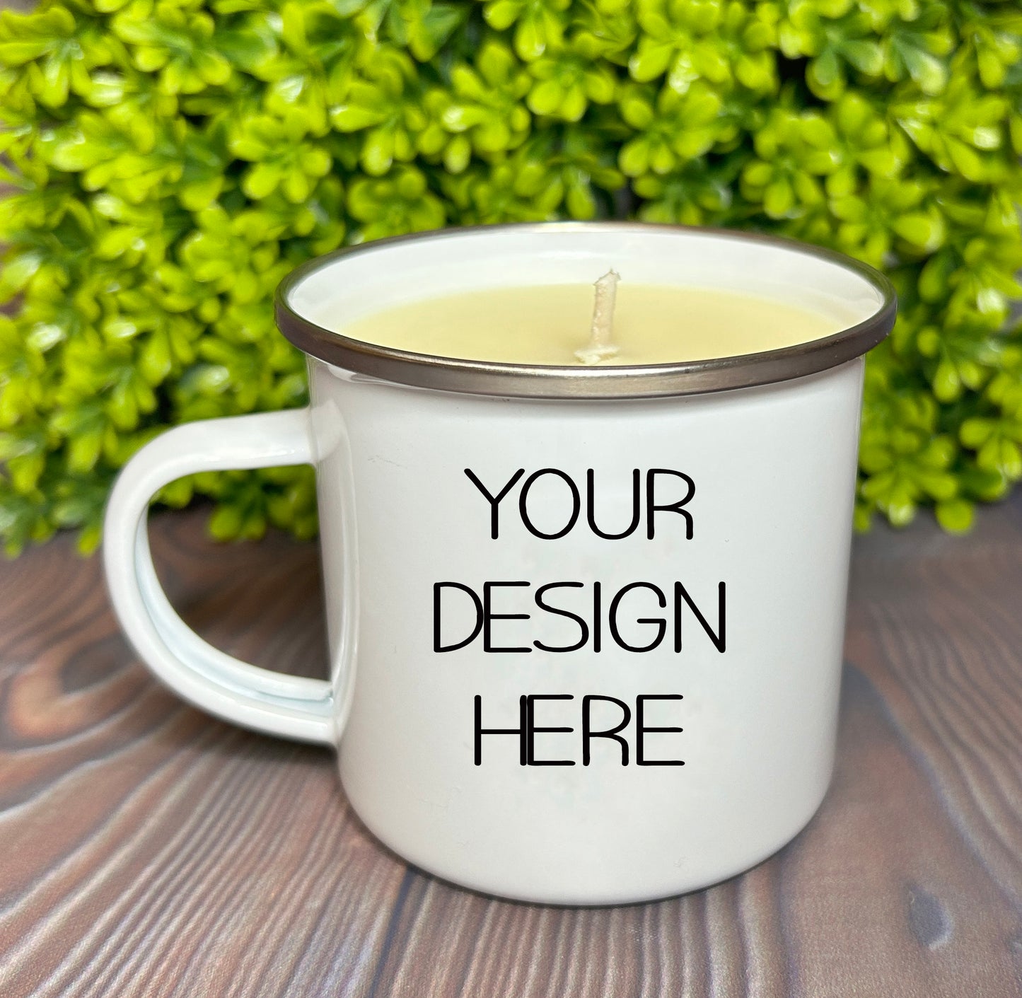 Custom Branded Candles - 48 Enamel Mug Candles ($14 each)