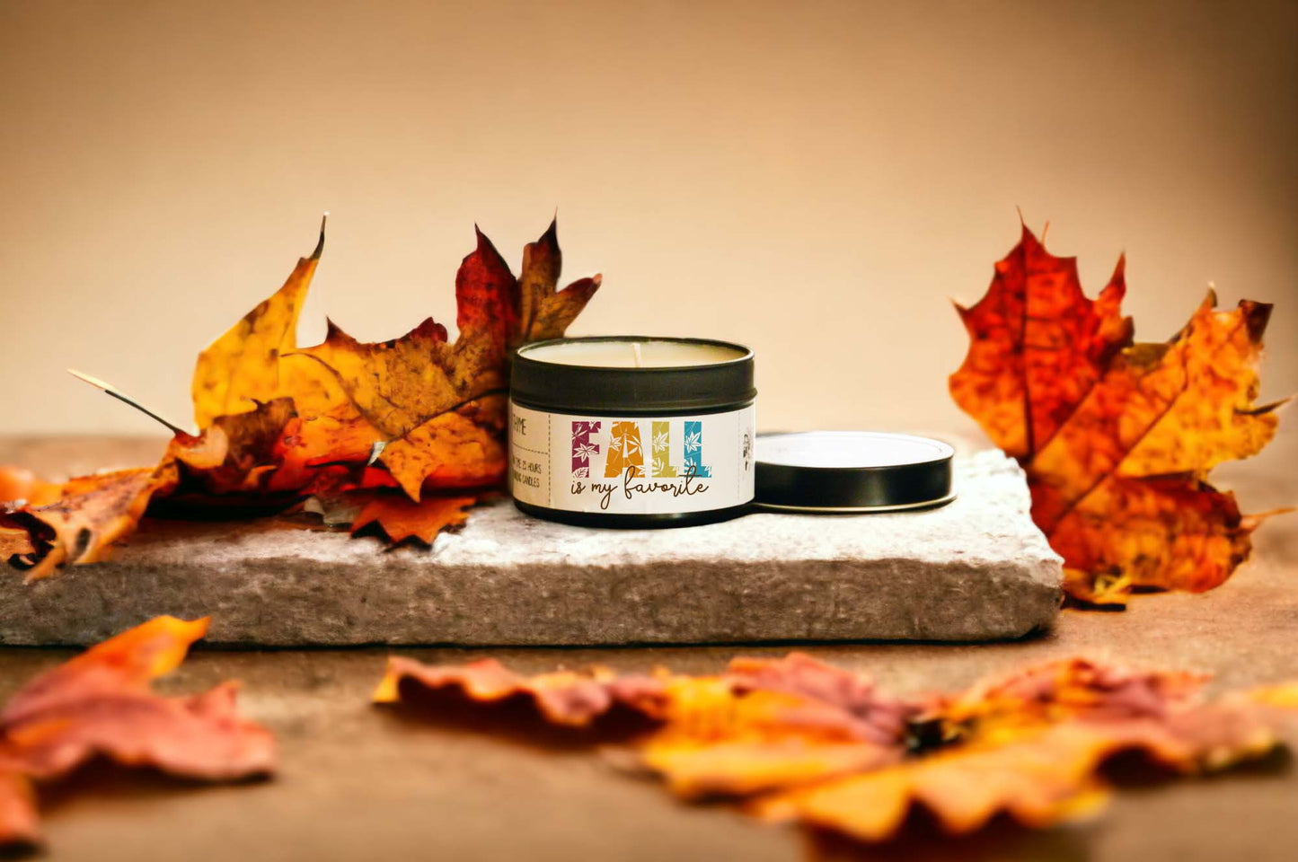 FALL Wholesale Candle Tins - CHOICE of DESIGN & SCENT - QTY 6 CANDLES