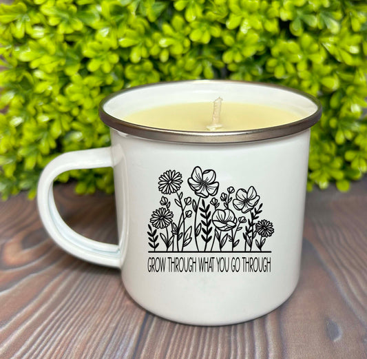 Enamel Mug Candle -  Grow Through What You Go Through