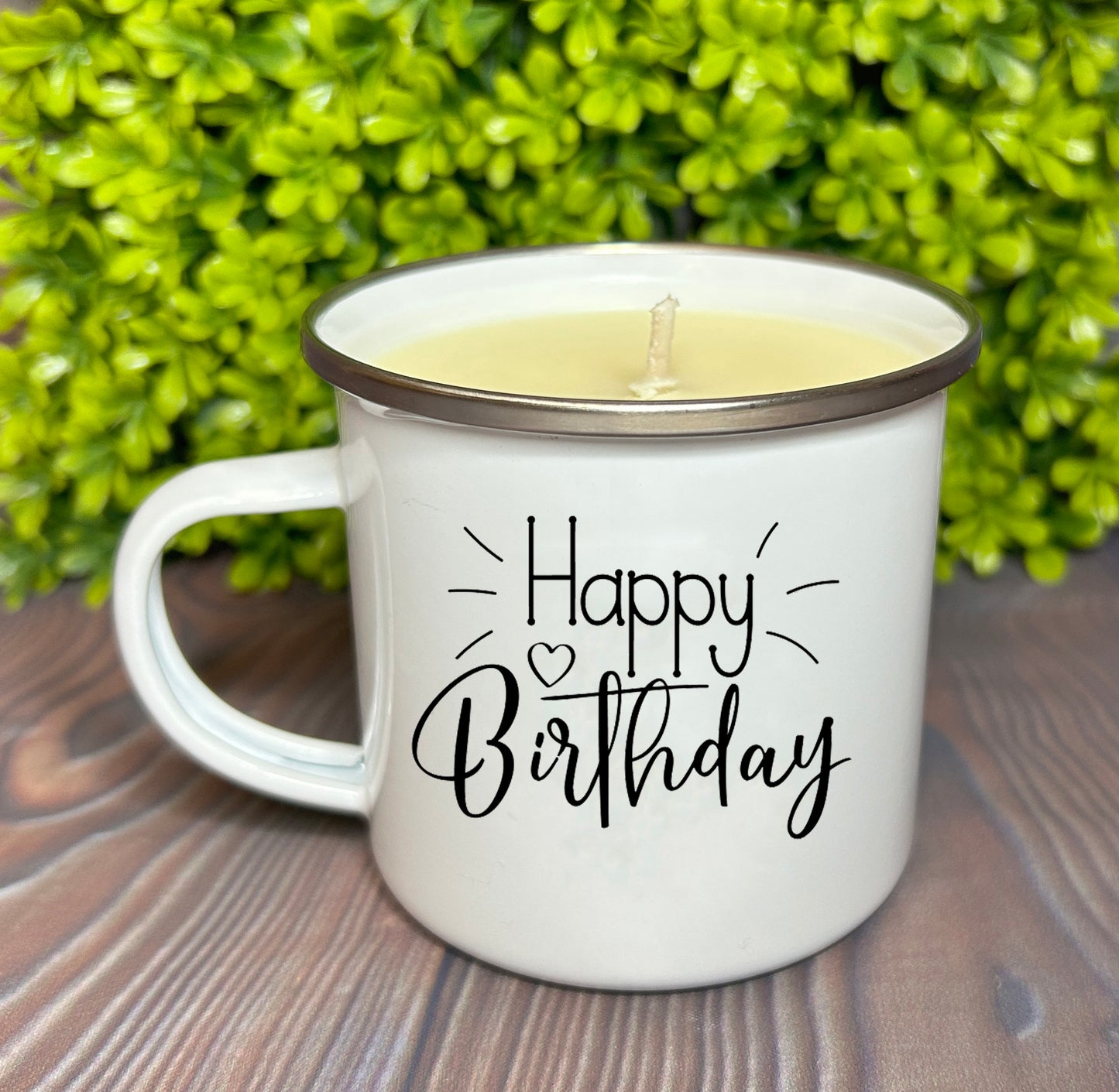 Wholesale Enamel Mug Candle -  Happy Birthday - QTY 3 CANDLES