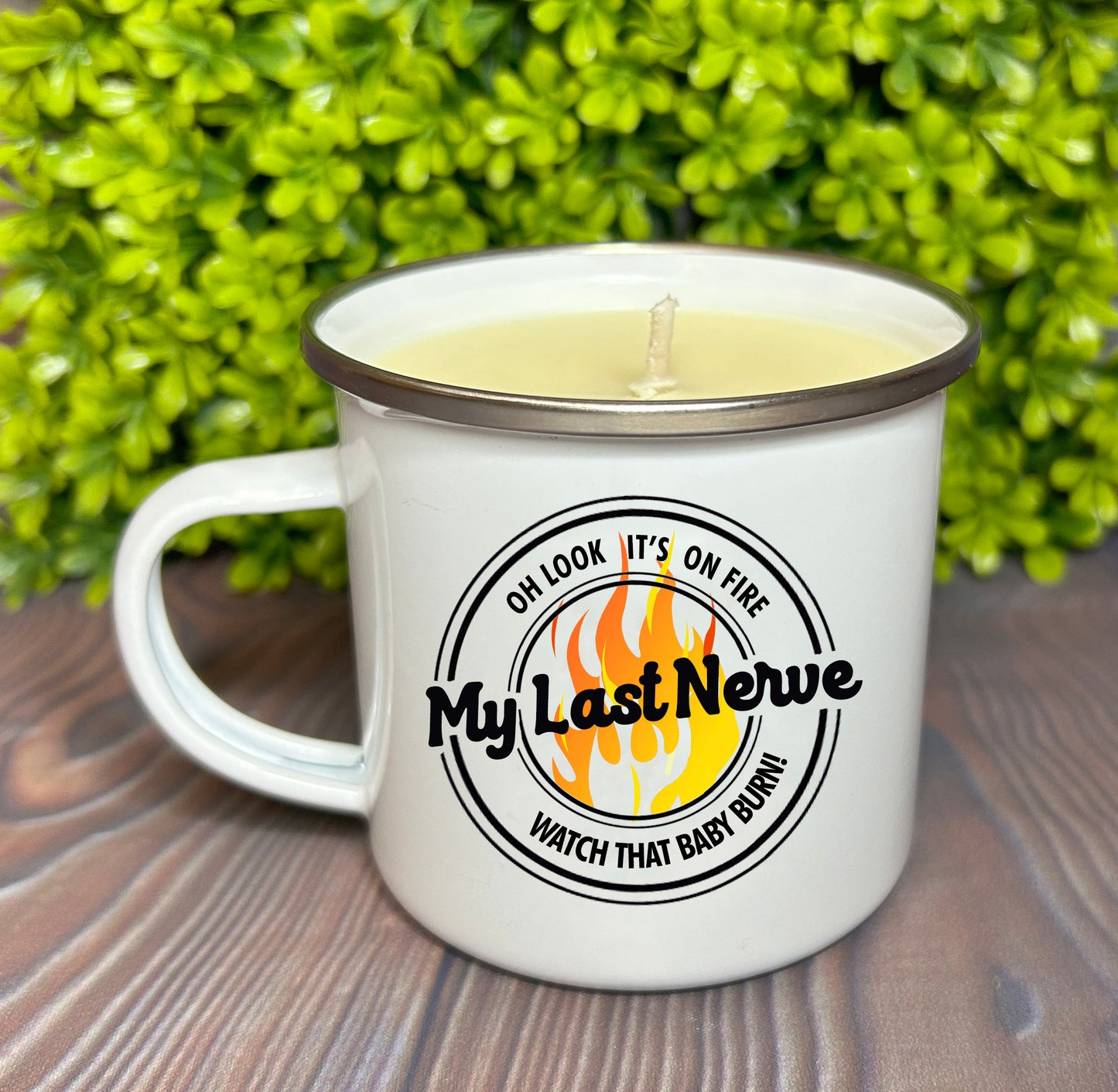 Wholesale Enamel Mug Candle -  My Last Nerve - QTY 3 CANDLES