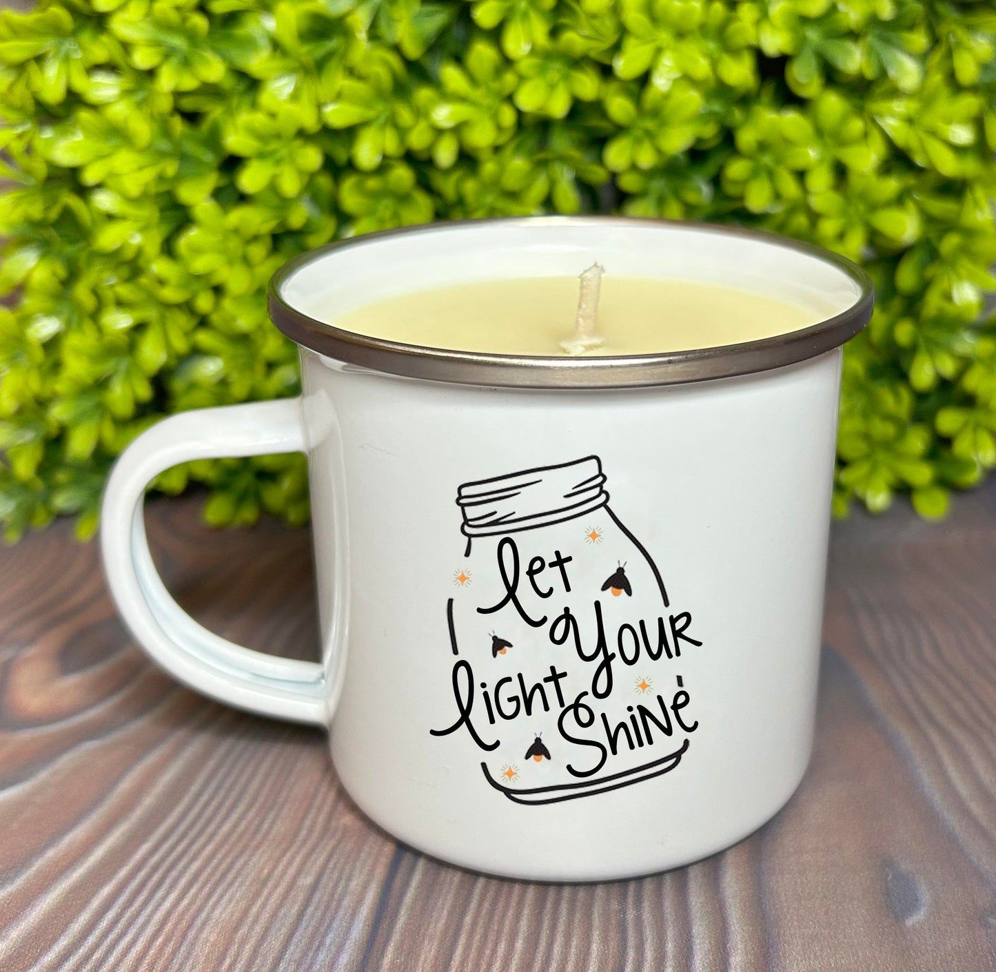 Wholesale Enamel Mug Candle -  Let Your Light Shine - QTY 3