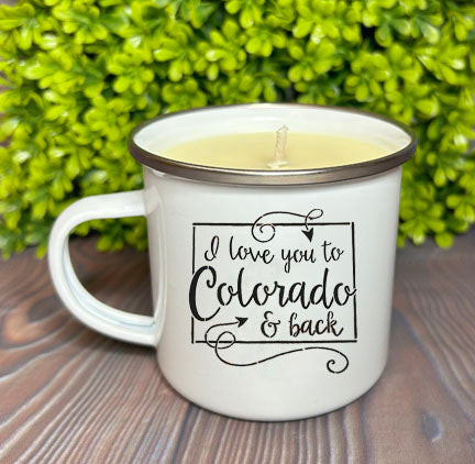 Enamel Mug Candle - Love You to CO & Back