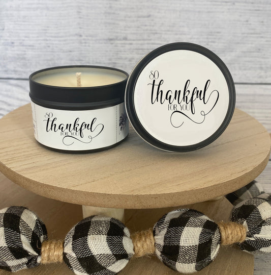 Wholesale Candle Tin - So Thankful for You - QTY 6 Candles