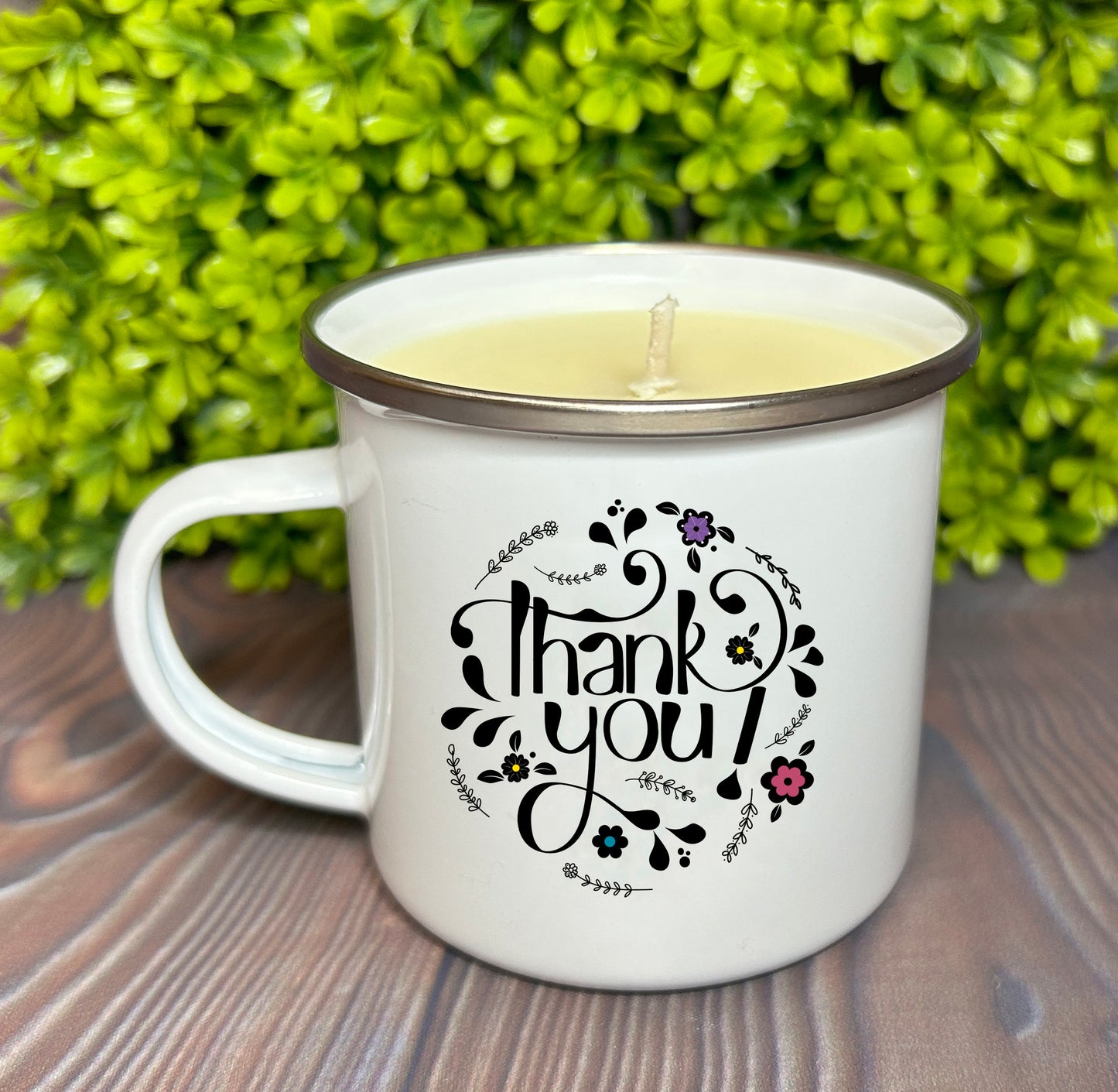 Wholesale Enamel Mug Candle -  Thank You - QTY 3 CANDLES