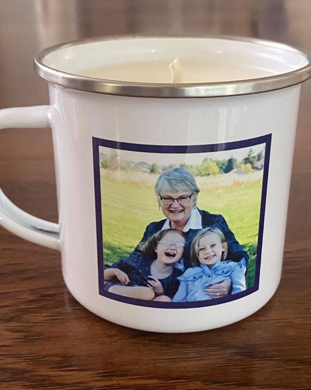 Enamel Mug Candle -  Your Own Photo/Image