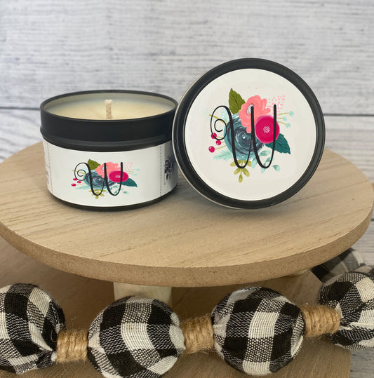 Candle Tin - Floral Monogram