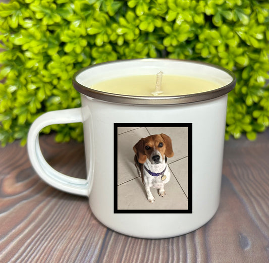 Enamel Mug Candle -  Your Own Photo/Image